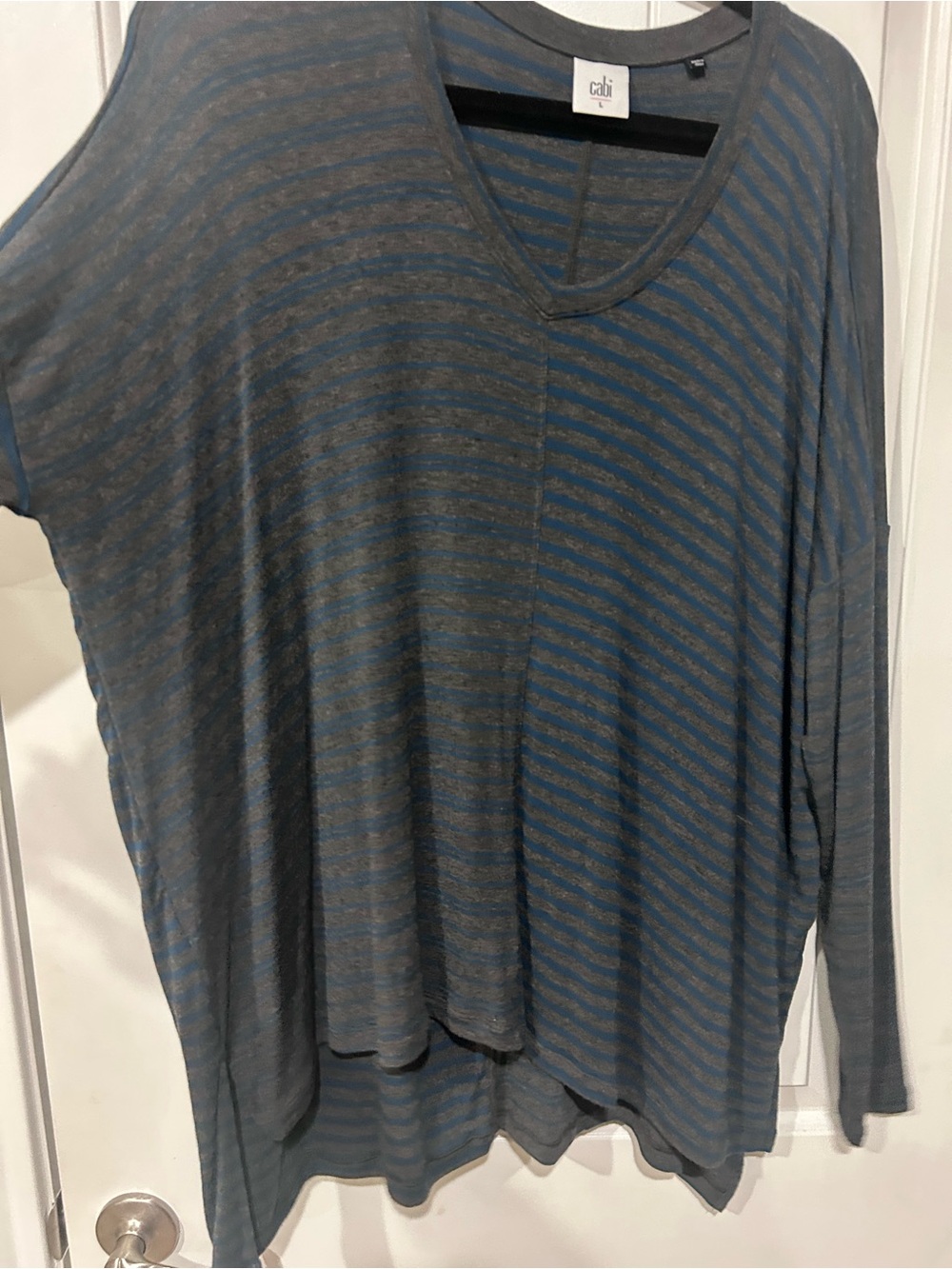 Cabi Hybrid Stripe Tee #3687-Size Large- Euc View 2